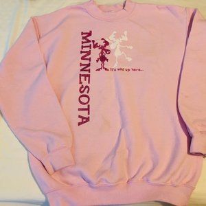 Youth Pink Minnesota Crew neck Sweatshirt